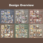 Weekend Diary Scrapbook Paper, 180PCS Vintage Hand-Tearable Sheets with Aged Edges, Coffee, Sewing, Reading & Art-Inspired Themes for Journaling and Collage