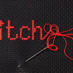 Caydo 6 Pieces Aida Cloth 14 Count Black Cross Stitch Fabric Cotton Embroidery Fabric for Needlework, DIY Handicrafts, 12 by 18-Inch