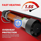 Heat Gun for Crafting, Mini Dual Temp Hot Air Gun Tool for Epoxy Resin, Shrink Wrapping, Vinyl Wrap, Embossing, Electronics, Candle Making, Sublimation, Phone Repair & DIY (Red/Black)