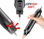 Mini Heat Gun, 300W Dual Temperature Hot Air Gun (110V) with 6.6ft Long Cable & Reflector Nozzle - Ideal for Epoxy Resin Crafts, Shrink Wrapping, Embossing & Vinyl Wrap (‎MF300 Constant Temperature)