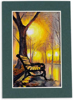 8x10 Mat Bevel Cut for 5x8 Photos - Acid Free Forest Green Precut Matboard - For Pictures, Photos, Framing - 4-ply Thickness