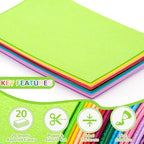 20 Pack Glitter EVA Foam Sheets Craft 8 x 12 inch, 20 Colors Sparkles Foam Paper for Art Crafts Projects, Classrooms Scrapbook Gift DIY Cutters Card Party Decoration (Multicolor 01)