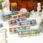 10 Rolls Blooming Flowers Washi Tape Set Floral Arts Adhesive Tapes Colorful Garden Decorative Masking Tape Sets for Craft, Kids, Scrapbook, DIY, Gift Wrapping (4-Purple)