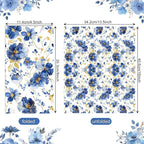 60 Pack 3 Styles Blue Floral Napkins for Decoupage Toile Napkins Flower Cocktail Decorative Paper for Birthday Party Beautiful Gorgeous, 12.9 * 15.7 inch