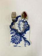 Ridhi Incremental Blue Hand Block Print Napkins 18" x 18" Set of 4 Reusable Cotton Dinner Napkins for Weddings, Parties & Everyday Dining, Thanksgiving, Christmas, Fall