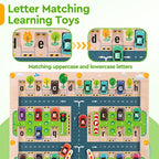 Magnetic Alphabet Maze - Montessori Parking Board Letters Matching Educational Toys Magnet Puzzle Preschool Sensory Activities Gifts for Toddlers Boys Girls Age 2-6
