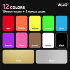 WUO Window Chalk Markers,12 Colors Car Markers,10mm 3-In-1 Jumbo Wide Nib, Dust-Free & Non-Toxic - Erasable Blackboards Marker For Rock Painting, Poster, Stone, Ceramic, Glass