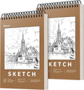 iBayam 9" x 12" Sketch Book Set, 2-Pack Spiral Bound Drawing Paper, 200 Sheets (68lb/100gsm) Premium Sketchbook, Acid-Free Art Drawing Painting Sketching Pad Supplies for Kids, Teens, Adults, Artists