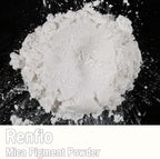 Renfio 100g Mica Powder Pigment, Metallic Natural Dye Mineral Pearl Shimmer Epoxy Resin Dye for Painting Soap Making Slime Bath Bombs 3.5 Oz - Porcelainous White