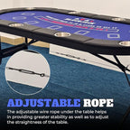 8 Player Poker Table with 2 Interchangeable Game mats, Texas Holdem Poker and Blackjack, Collapsible Casino Table with Padded Rails and XXL Cup Holders for Wine and Whiskey Glasses, (71 in)