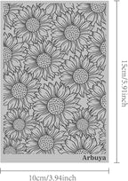 Arbuya Polymer Clay Sunflower Texture Sheets for Earring Jewelry Making, Clay Floral Texture Mat for Polymer Clay Projects Polymer Clay Stamps Earrings Tools