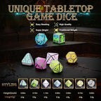 Wireless Charging DND Dice Set with Charging Box, Light Up Polyhedral Dice Set of D4 D6 D8 D10 D% D12 D20, 7PCS Glowing LED D&D Electronic Dice Set for RPG MTG Table Games