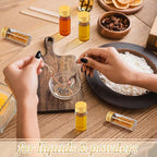 100 Pcs Small Clear Vials Spice Mini Jars with Lids Mini Glass Bottles with Screw Aluminum Metal Caps Tiny Jars Sample Containers for Powder Cream Cosmetic Jewelry Wedding(10 ml,Gold Caps)