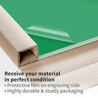 Trotec TroLase | 12"x24"x1/8", 4 Pcs | Bright Green/White | 2 Ply | Modified Acrylic | Laser Engraving Double Color Plastic Sheet | Engraving Blanks for Laser, Saw, Guillotine | Made in USA