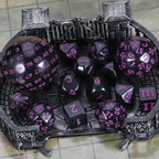 CiaraQ DND Polyhedral Dice Set (15pcs) D4-D100 Game Dice with Dice Bag for Dungeons and Dragons Role Playing Table Games (Black & Purple)