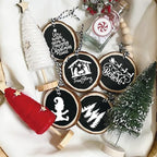 30pcs Small Christmas Stencils for Painting on Wood Reusable Drawing Merry Christmas Stencil 3 Inch Stencils for Ornament DIY Crafts Xmas Balls Home Décor(30 Christmass Round)