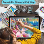 HIUKCOLED A4 Tilt-angle Light Tracing Box with 4 Magnets, 5-level Adjustable Brightness Ultra-thin Light Pad, Battery Powered LED Light Board for Drawing,Diamond Painting,Sketching,X-Ray,Sand Painting