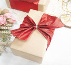 CT CRAFT LLC Glitter Wired Ribbon 6" x 10 Yards Red for Christmas Home Decor Bow Gift Wrapping DIY Crafts Wreath