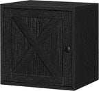 FUSUNBAO Magic DIY Cube Storage Organizer Stackable Cubes for Home Books Clothes Toy-Modular Cubby Storage System-Office Cubical-Bookcase Closet (Black, Door Cube)