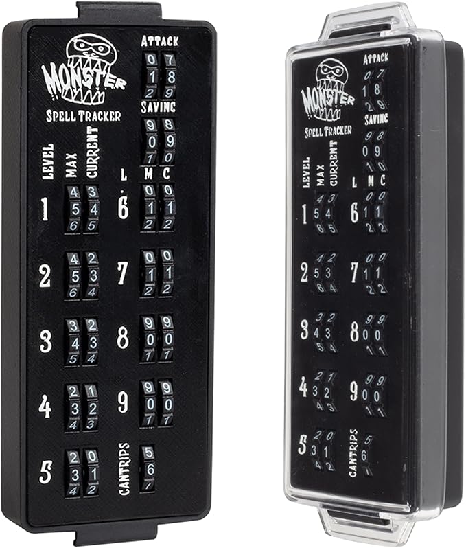 Ultimate RPG Spell Tracker for DND- Keep Track of All Magic Stats, Levels Modifiers w Adjustable Place-Locking Dials & Protective Cover- Compatible Set w Dungeons Dragons 5e Tabletop Games Accessories