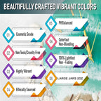 Azure Blue Mica Powder for Epoxy Resin 56g / 2oz. Jar - TECHAROOZ 2 Tone Resin Dye Color Pigment Powder for Lip Gloss, Nails, Colorant for Slime Bath Bombs Soap Making Colorant