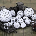 CiaraQ DND Polyhedral Dice Set (15pcs) D4-D100 Game Dice with Dice Bag for Dungeons and Dragons Role Playing Table Games (White & Black)