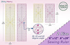 Quilting Ruler 6"x12",Non-Slip Clear Acrylic Sewing Ruler with Easy-to-Read Grid,Yellow & Black Grid Design,Perfect for Fabric,Patchwork,Cutting & Sewing Crafts,Durable Tool for Quilting