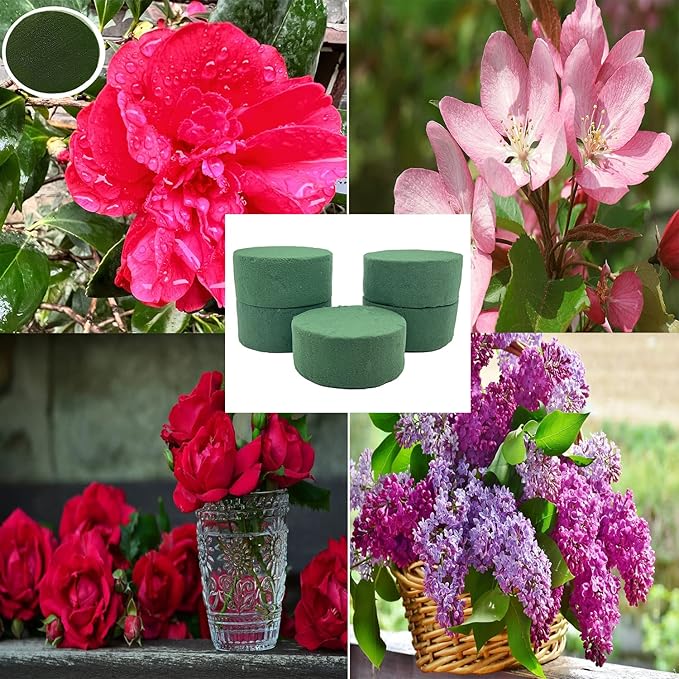 5 Pcs Floral Foam, MYYZMY 3 Inch Dry Wet Floral Foam Bricks Round for Artificial Flowers