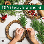Watayo 10 Pcs Christmas Norfolk Pine Branches with Pine Cones, 19" Extra Length Fake Greenery Norfolk Pine Stems Sprigs, Artificial Xmas Branches Plants Pine Leaves for DIY Craft Garland Home Decor