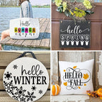 9 Pcs Welcome Stencils for Painting on Wood Reusable Round Home Sweet Home Stencil Large Hello Fall Templates for Door Hanger Canvas DIY Crafts (9 Welcome)