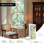 3D Stained Glass Window Film, Decorative Window Privacy Film for Bathroom,Front Door,Home, Sun Blocking Heat Control,Static Cling, Viola Tricolor 23.6inch x 35.4inch