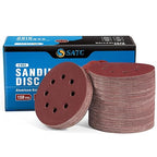 S SATC 150PCS 5 Inch 8 Holes Dustless Hook and Loop Sanding Discs, 240 Grit Sandpaper for Random Orbital Sander