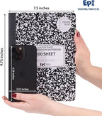 EPI Marble Hardcover College Ruled Composition Notebook | 200 Pages (100 Sheets), 9.75 x 7.5 in, Sturdy Sewn Binding | School, Office, Journaling, Notes - 48 Pack