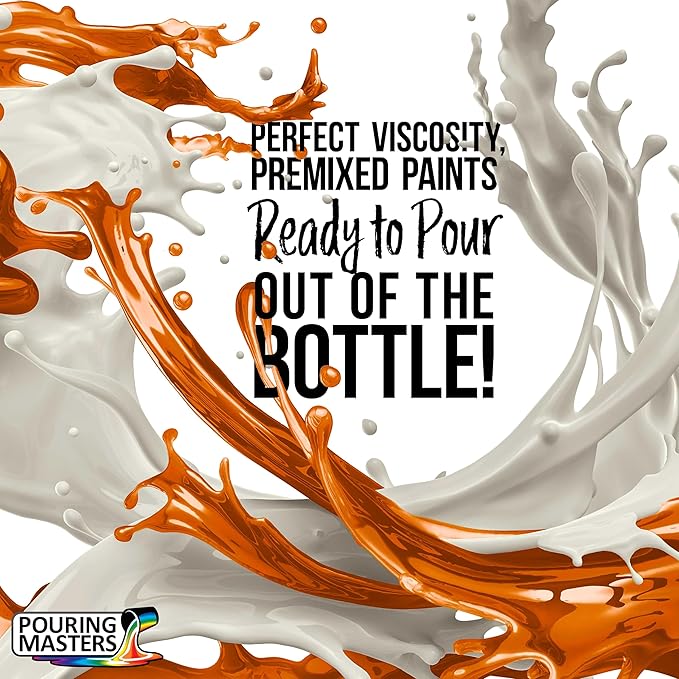 Pouring Masters Blaze Red/Gold Iridescent Special Effects Acrylic Pouring Paint - Premium 8-Ounce Pre-Mixed Fluid Acrylic Paint - Fluid Art Supplies for Canvas, Wood, Paper, Tile & Rocks