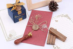 Yoption 5 Pieces Sealing Wax Sticks, Antique Bronze Gold Totem Fire Manuscript Wax Seal Sticks with Wicks for Wax Seal Stamp (Antique Bronze Gold)
