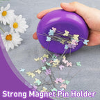 Oukitoymer Magnetic Pin Cushion with 100pcs Butterfly Head Straight Pins, Bobby Pin Holder for Sewing, Magnet Needle Cushion, Paper Clip Collector, Secure Pin Storager, Sewing & Quilting Accessories