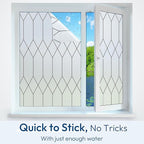 rabbitgoo Window Privacy Film for Glass Windows, Frosted Glass Cling with Decorative Moroccan Lattice, Removable Heat Control Sun Blocking Door Covering Sticker for Home Bathroom, 29.5 x 157.4 inches
