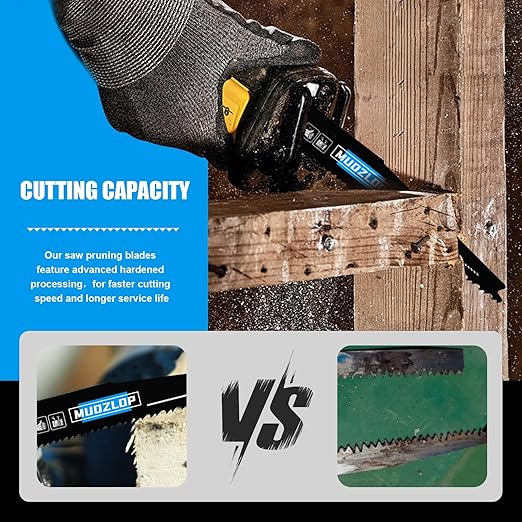 10 Pack 6inch Reciprocating Saw Blades Set,6/12TPI High Carbon Saw Blades,Woodcutting Saw Blades with Organizer Case (10, 6/12TPI/150mm)