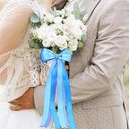 1-1/2 Inch Blue Satin Ribbons for Crafts, 6 Rolls Single-Faced Blue Assorted Ribbons for Gift Wrapping Flower Bouquet Wedding Invitations Bridal Shower Hair Bows Garland Party Decor