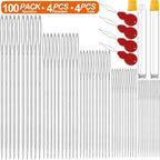 100 Pack Premium Large Eye Needles for Hand Sewing with Needle Threaders, Assorted Sizes, Embroidery Needles for Hand Sewing, Sewing Needles Large Eye, Big Eye Needle