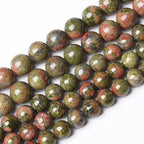 45pcs 8mm Natural Unakite Gemstone Beads Round Loose Beads for Jewelry Making DIY Bracelet Necklace