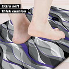 Kitchen Mats for Floor Modern Abstract kitchen rugs Grey and Purple Stripe Anti Fatigue Kitchen Mats Waterproof Floor Mats Cushioned Non-Skid Standing Mats for Kitchen, Set of 2,17.3 x 28+17.3 x 47