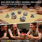 Haxtec DND Dice Set Metal Dice Compatible with Dungeons and Dragons D&D Gift TTRPG Rainbow Polyhedral Dice