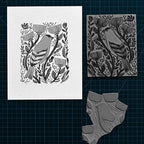 Falling in Art Soft Linoleum Carving Block, Linocut Block for Printmaking, 6 Inches by 6 Inches, Gray, 2-Pack