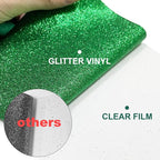Glitter HTV Heat Transfer Vinyl Rolls- 10" x 8ft. Glitter HTV for Shirts. Iron on Vinyl and Heat Transfer Vinyl for All Cutters Machines. Easy to Cut & Weed Heat Vinyl Designs (Grass Green)