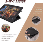 Lavievert 1500 Piece Tilting Puzzle Board with 2-in-1 Designed Stand & Cover, Lightweight Felt Mat Plateau with 6 Colored Drawers, Portable Jigsaw Puzzle Table with Storage for Adults (Dark Gray)