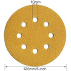 5-Inch 8-Hole Hook and Loop Sanding Discs 100-Grit Random Orbit Sandpaper, 50-Pack