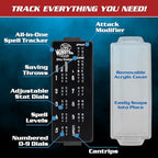 Ultimate RPG Spell Tracker for DND- Keep Track of All Magic Stats, Levels Modifiers w Adjustable Place-Locking Dials & Protective Cover- Compatible Set w Dungeons Dragons 5e Tabletop Games Accessories