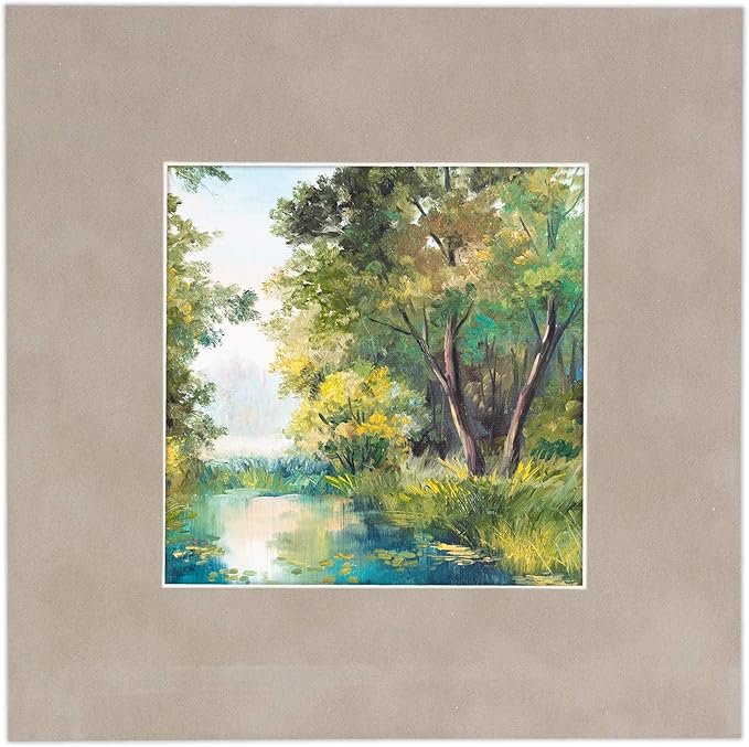 11x14 Mat Bevel Cut for 8.5x11 Photos - Acid Free Light Grey Suede Precut Matboard With Backing Board and Crystal Clear, Self Seal Mat Bag - For Pictures, Framing - 4-ply Thickness
