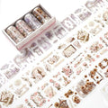 4 Rolls Pre-Cut pet Flower Tape Stickers Flower Vintage Stickers Decorative Tape Aesthetic Stickers for Journaling, Scrapbook Supplies